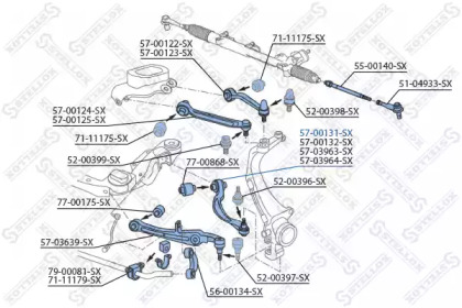 Рычаг независимой подвески колеса STELLOX 57-00131-SX