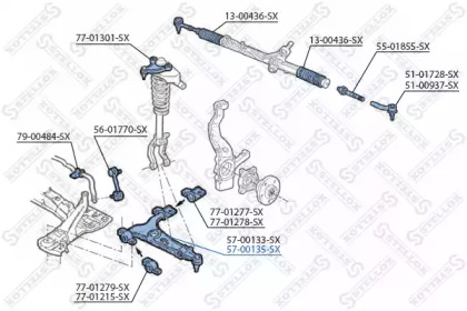 Рычаг независимой подвески колеса STELLOX 57-00135-SX