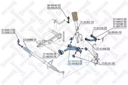 Рычаг независимой подвески колеса STELLOX 57-00181-SX