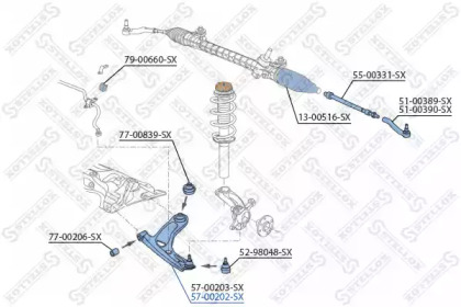 Рычаг независимой подвески колеса STELLOX 57-00202-SX