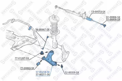 Рычаг независимой подвески колеса STELLOX 57-00210-SX