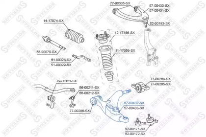 Рычаг независимой подвески колеса STELLOX 57-00432-SX