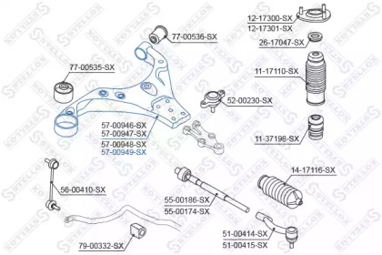 Рычаг независимой подвески колеса STELLOX 57-00949-SX