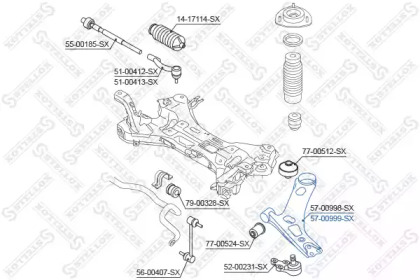 Рычаг независимой подвески колеса STELLOX 57-00999-SX