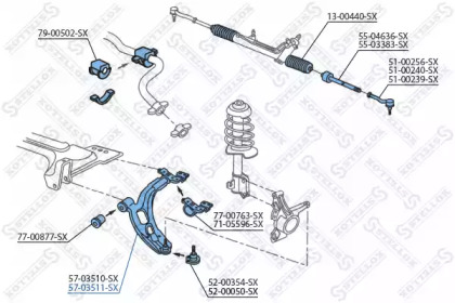 Рычаг независимой подвески колеса STELLOX 57-03511-SX