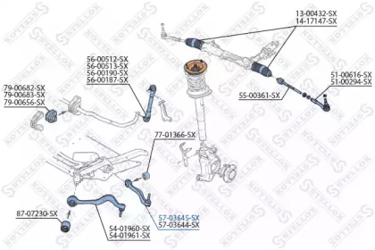 Рычаг независимой подвески колеса STELLOX 57-03645-SX