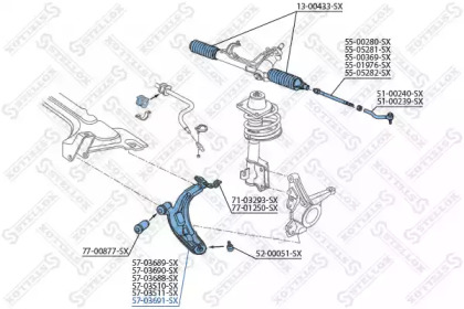 Рычаг независимой подвески колеса STELLOX 57-03691-SX