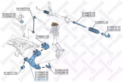 Рычаг независимой подвески колеса STELLOX 57-03750-SX