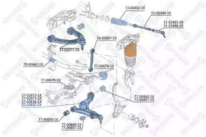 Рычаг независимой подвески колеса STELLOX 57-03837-SX