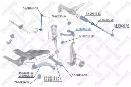 Рычаг независимой подвески колеса STELLOX 57-03862-SX