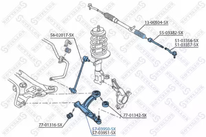 Рычаг независимой подвески колеса STELLOX 57-03950-SX