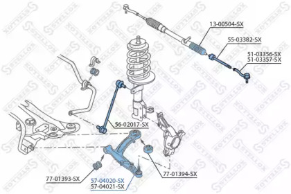 Рычаг независимой подвески колеса STELLOX 57-04020-SX