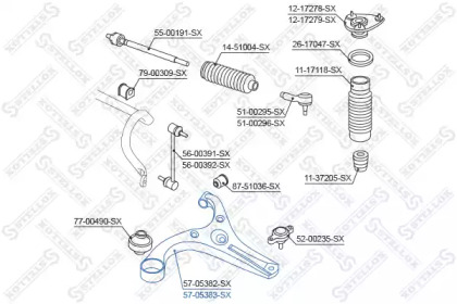 Рычаг независимой подвески колеса STELLOX 57-05383-SX