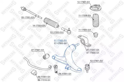 Рычаг независимой подвески колеса STELLOX 57-17002-SX