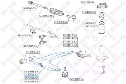 Рычаг независимой подвески колеса STELLOX 57-51016-SX