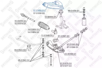 Рычаг независимой подвески колеса STELLOX 57-51055-SX