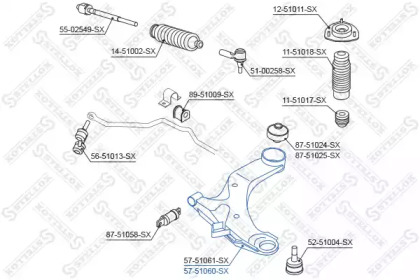 Рычаг независимой подвески колеса STELLOX 57-51060-SX