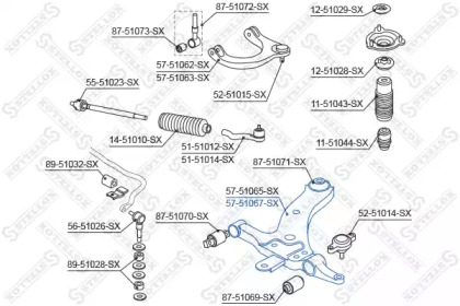 Рычаг независимой подвески колеса STELLOX 57-51067-SX