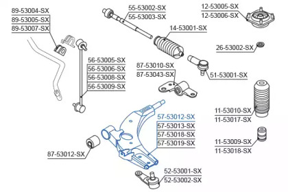 Рычаг независимой подвески колеса STELLOX 57-53012-SX