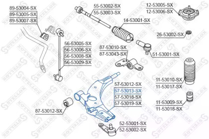 Рычаг независимой подвески колеса STELLOX 57-53013-SX