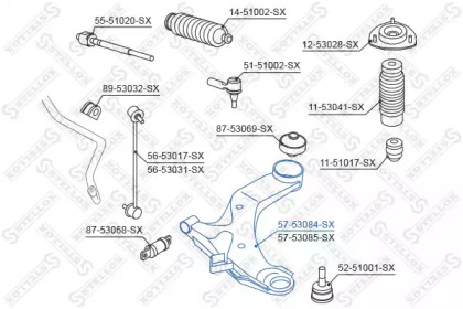 Рычаг независимой подвески колеса STELLOX 57-53084-SX