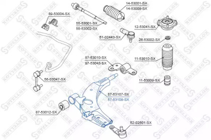 Рычаг независимой подвески колеса STELLOX 57-53108-SX