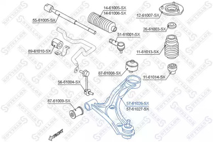 Рычаг независимой подвески колеса STELLOX 57-61026-SX