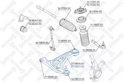 Рычаг независимой подвески колеса STELLOX 57-74017-SX