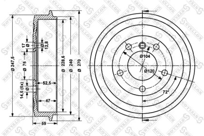 Тормозный барабан STELLOX 6025-1505-SX