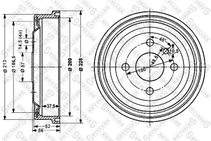 Тормозный барабан STELLOX 6025-3605-SX