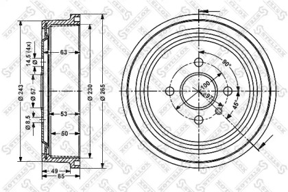 Тормозный барабан STELLOX 6025-3614-SX