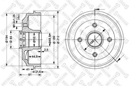 Тормозный барабан STELLOX 6025-3705-SX