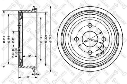 Тормозный барабан STELLOX 6025-9905-SX