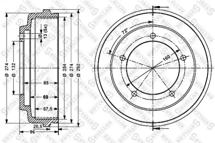 Тормозный барабан STELLOX 6026-2508-SX