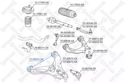 Подвеска, рычаг независимой подвески колеса STELLOX 77-00655-SX