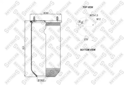 Баллон пневматической рессоры STELLOX 84-00118-SX