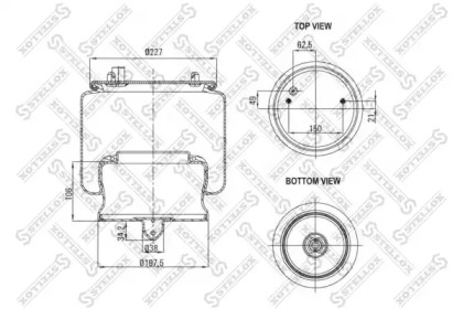 Баллон пневматической рессоры STELLOX 84-00138-SX