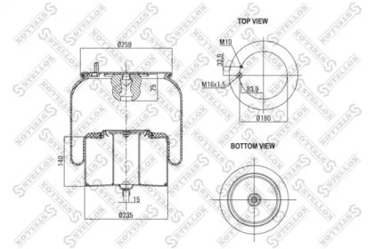 Баллон пневматической рессоры STELLOX 84-00141-SX