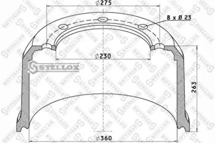 Тормозный барабан STELLOX 85-00008-SX