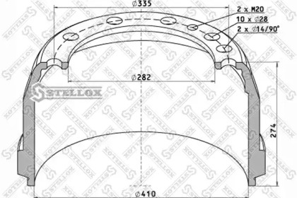 Тормозный барабан STELLOX 85-00026-SX