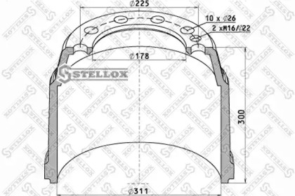 Тормозный барабан STELLOX 85-00128-SX