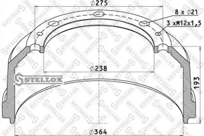 Тормозной барабан STELLOX 85-00132-SX