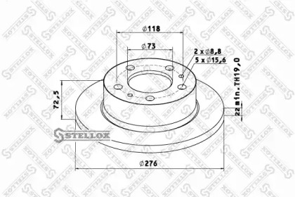 Тормозной диск STELLOX 85-00719-SX