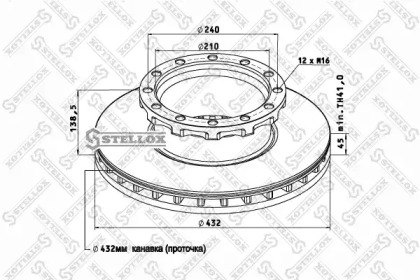 Тормозной диск STELLOX 85-00742-SX