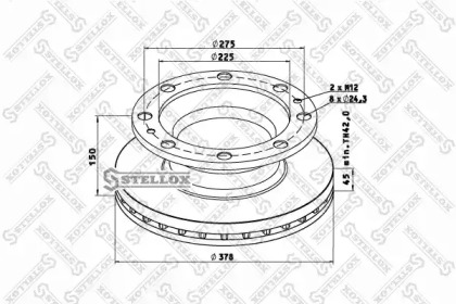 Тормозной диск STELLOX 85-00811-SX