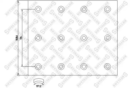 Комплект колодки тормозной накладки STELLOX 85-01107-SX