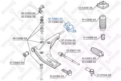 Подвеска, рычаг независимой подвески колеса STELLOX 87-53083-SX