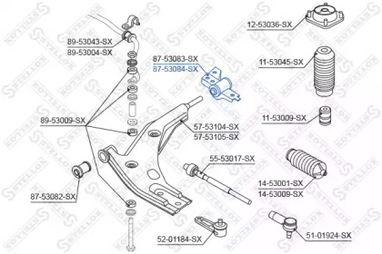 Подвеска, рычаг независимой подвески колеса STELLOX 87-53084-SX