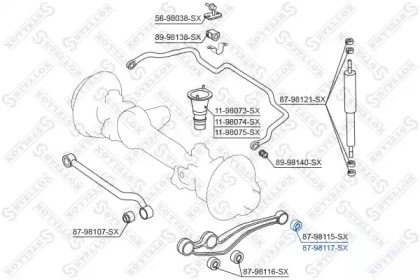 Подвеска, рычаг независимой подвески колеса STELLOX 87-98117-SX