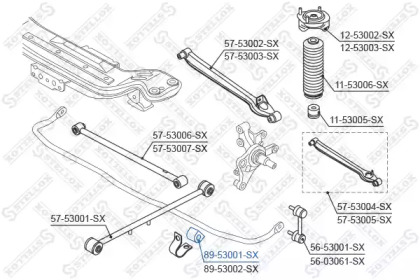 Опора, стабилизатор STELLOX 89-53001-SX